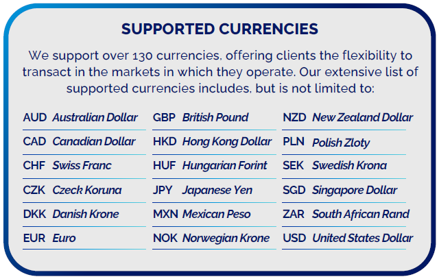 Supported Currency List